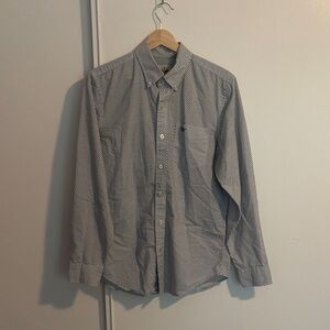 Dockers Mens Navy and White Microdot Button-Down Shirt